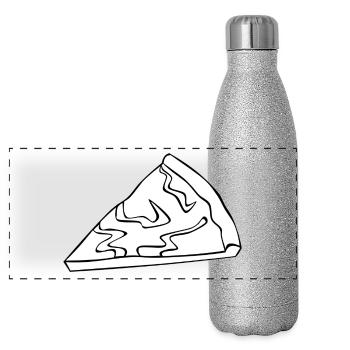manger de la nourriture pizza pizzeria restaurant11 - Gourde isotherme panoramique pailletée 500 ml - paillettes argentées - Devant