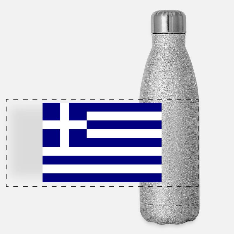 Drapeau de la Grèce Gourde isotherme panoramique pailletée 500 ml