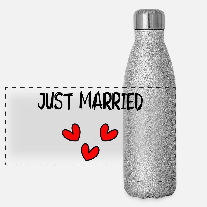 JUST MARRIED. VIVE LES MARIES. EVJF Gourde isotherme panoramique pailletée 500 ml
