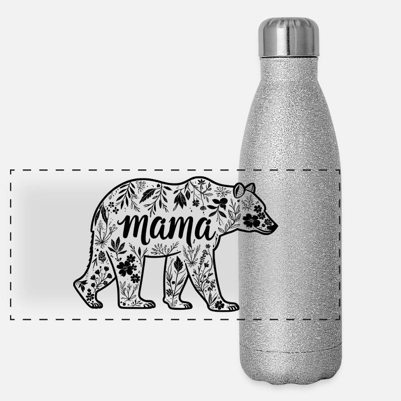 mama bear - maman ourse Gourde isotherme panoramique pailletée 500 ml
