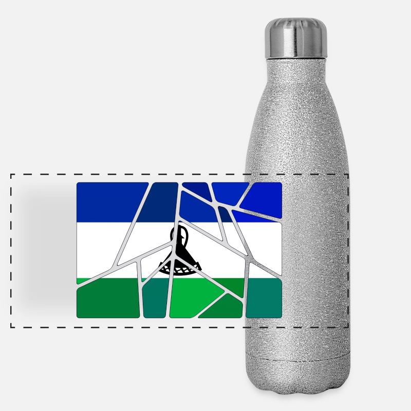 Cadeau pour le Lesotho Gourde isotherme panoramique pailletée 500 ml
