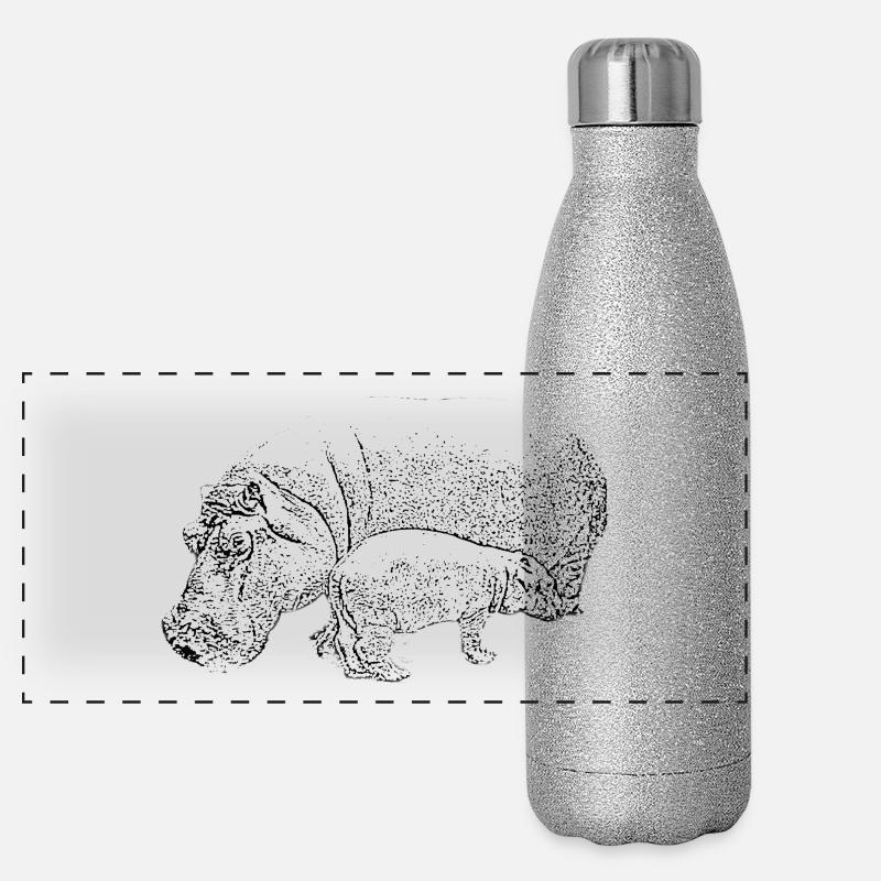 Hippo Panorama Glitzer Isolierflasche 500 ml