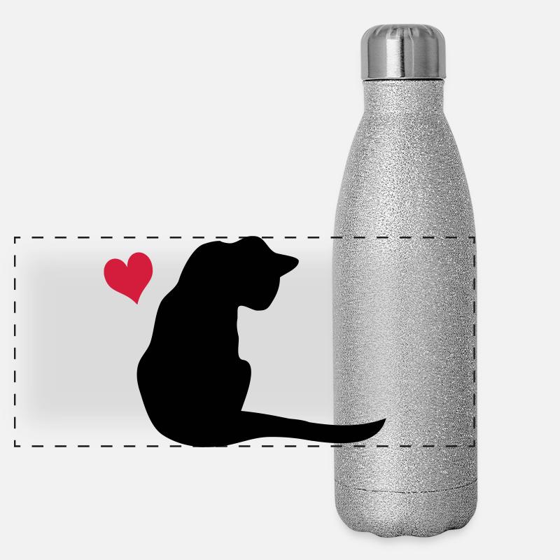 cat Panoramic Glitter Thermal Bottle 500 ml