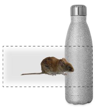Maus - Panorama Glitzer Isolierflasche 500 ml - Silber Glitzer - Vorne