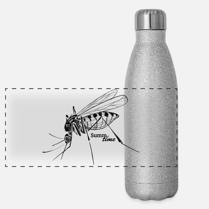 Amour d’été : Buzz-er-time - Mosquito Time Gourde isotherme panoramique pailletée 500 ml