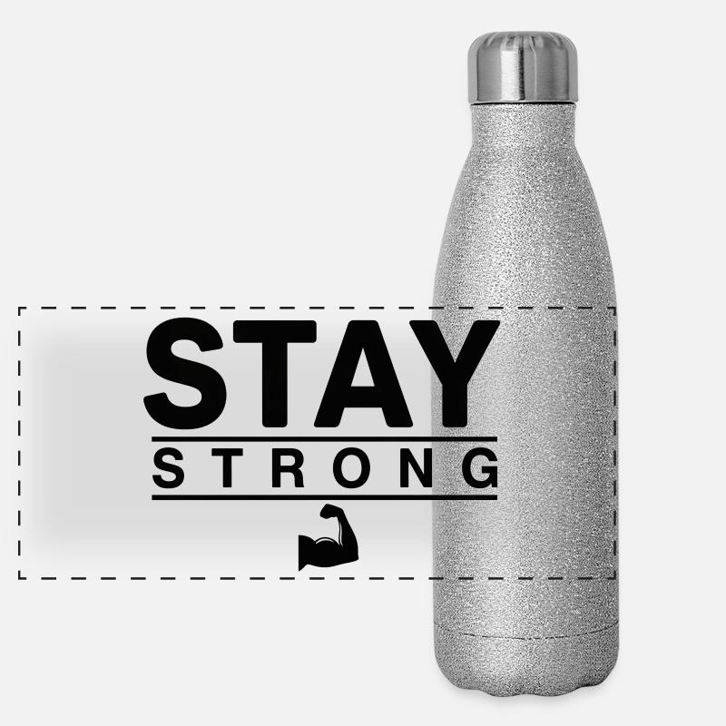 Stay Strong Bold Inspiring Design Panoramic Glitter Thermal Bottle 500 ml