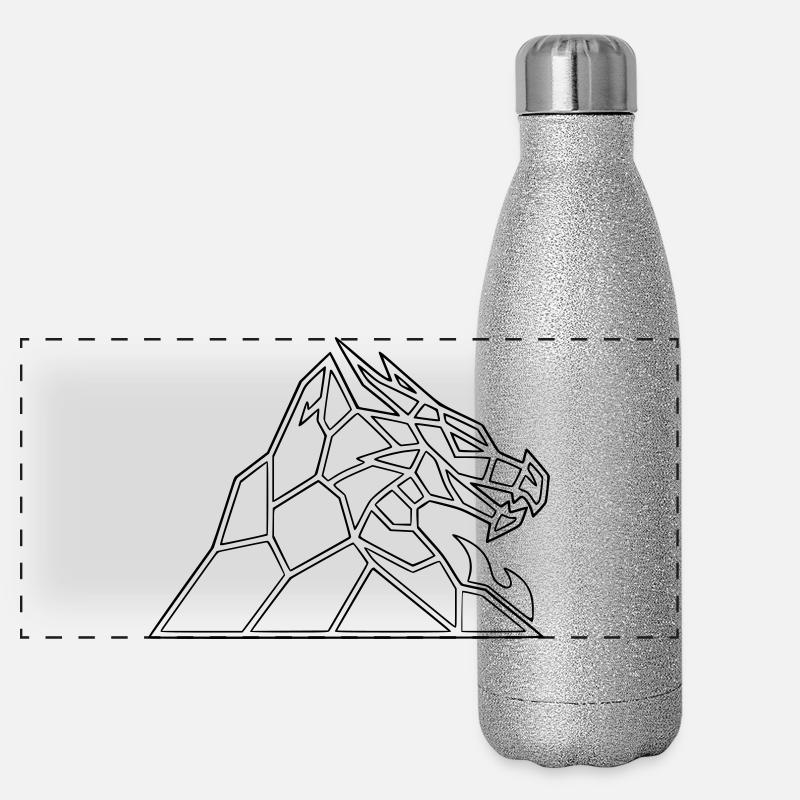 Drachenfels Geometric: Dragon Saga as Vector Panoramic Glitter Thermal Bottle 500 ml