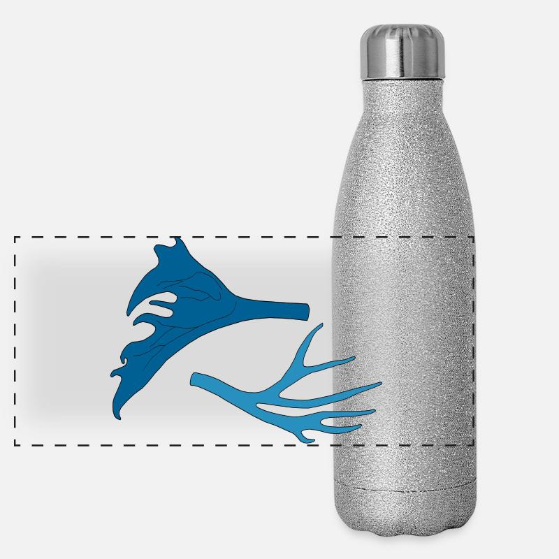 Geweihe vom Hirsch Panorama Glitzer Isolierflasche 500 ml