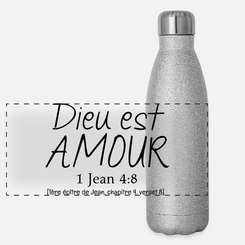 Dieu est amour Gourde isotherme panoramique pailletée 500 ml
