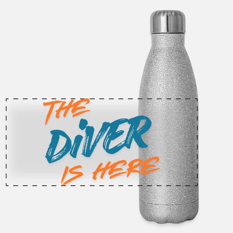 The Diver is Here, Drôle Gourde isotherme panoramique pailletée 500 ml