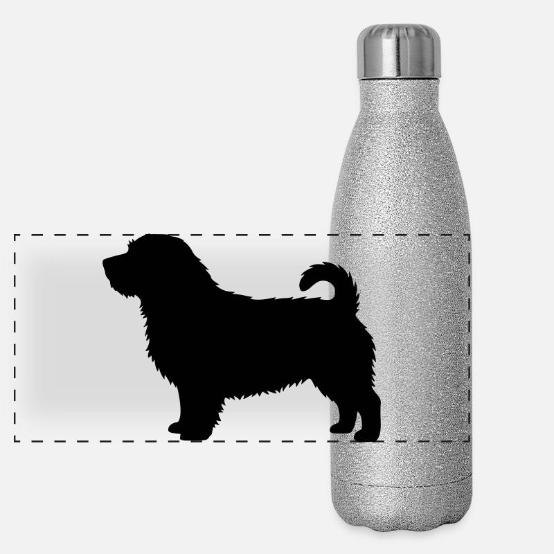 Norfolk-Terrier-Silhouette Panorama Glitzer Isolierflasche 500 ml