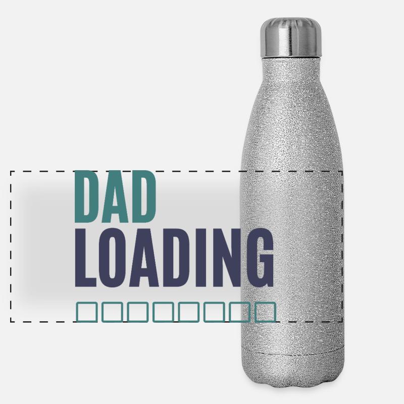 Dad Loading Fortschrittsanzeige Panorama Glitzer Isolierflasche 500 ml