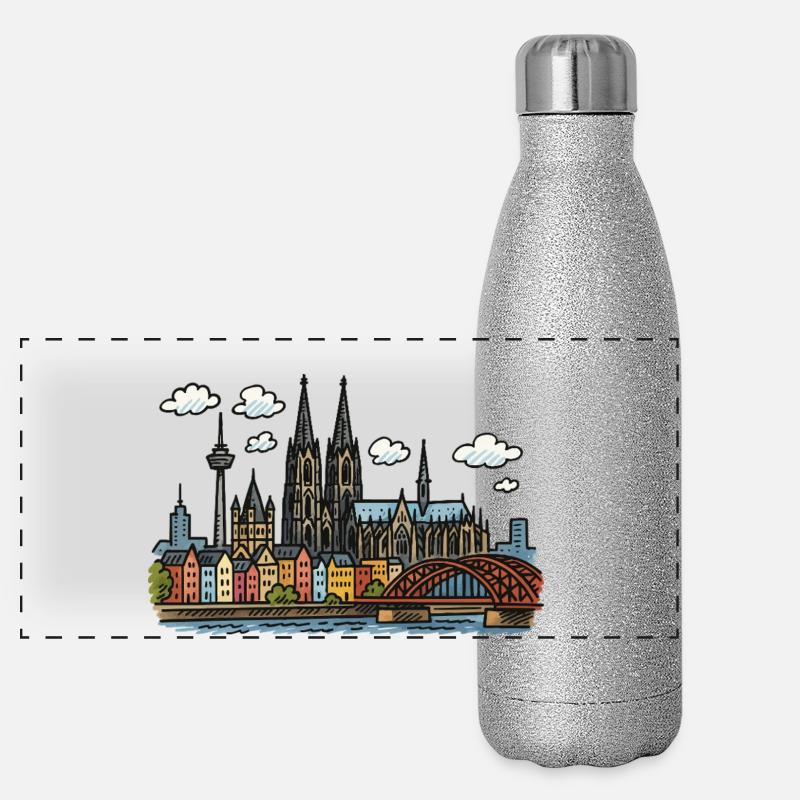 Cologne Skyline Panoramic Glitter Thermal Bottle 500 ml