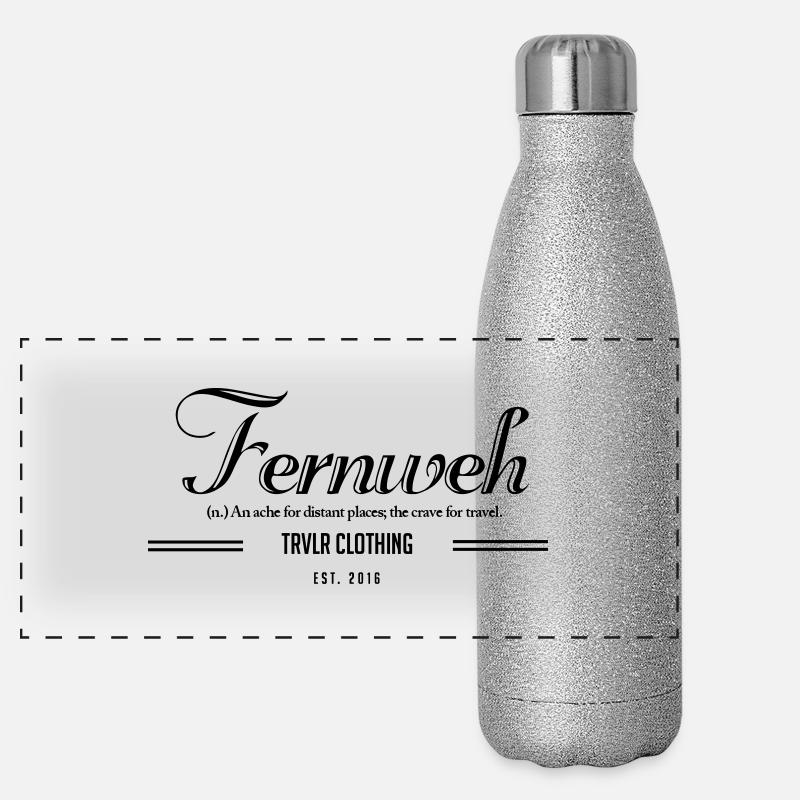 Fernweh_LogoShirt Panorama Glitzer Isolierflasche 500 ml