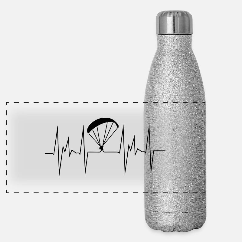 herzschlag gleitschirm Panorama Glitzer Isolierflasche 500 ml