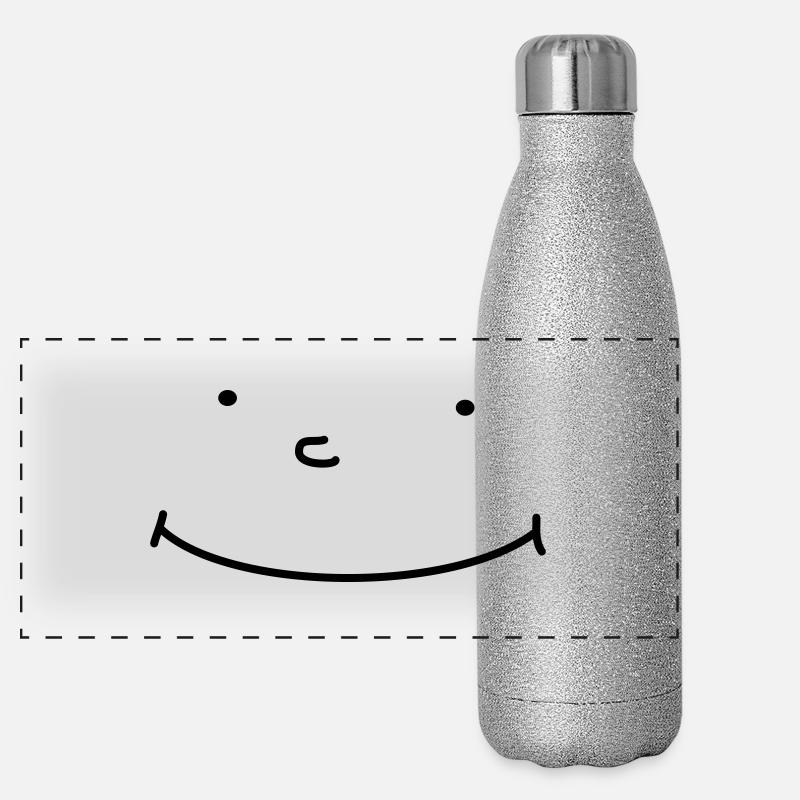 New Smiley - Panoramic Glitter Thermal Bottle 500 ml - silver glitter