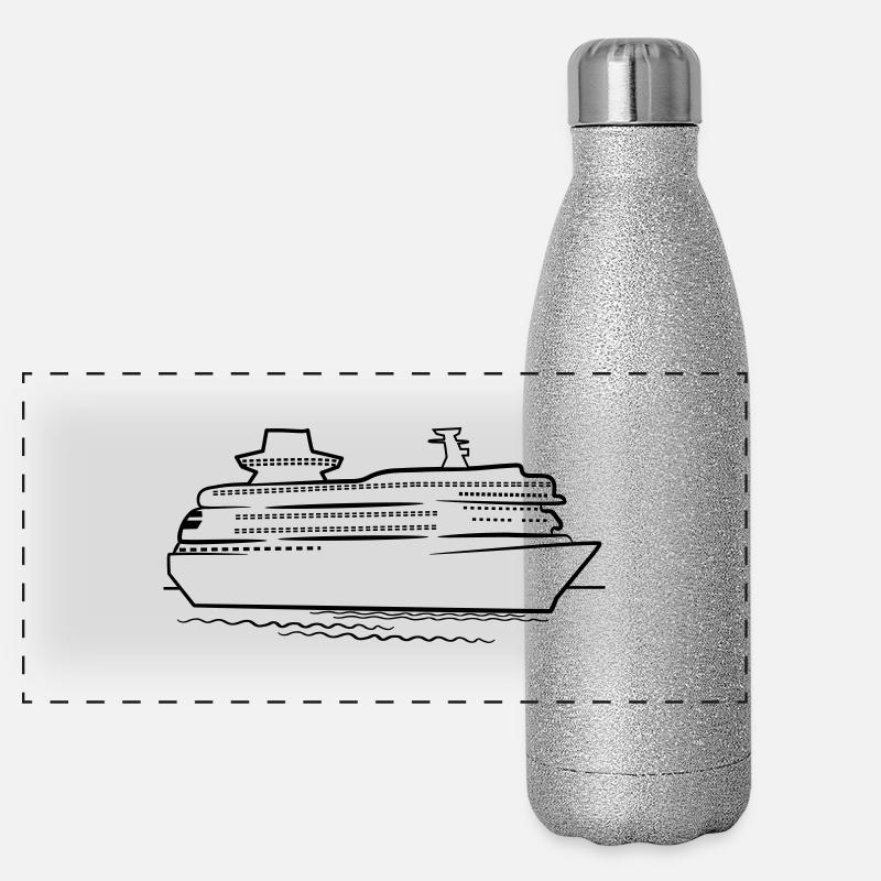 Schiff meer Kreuzfahrt reise Urlaub Panorama Glitzer Isolierflasche 500 ml
