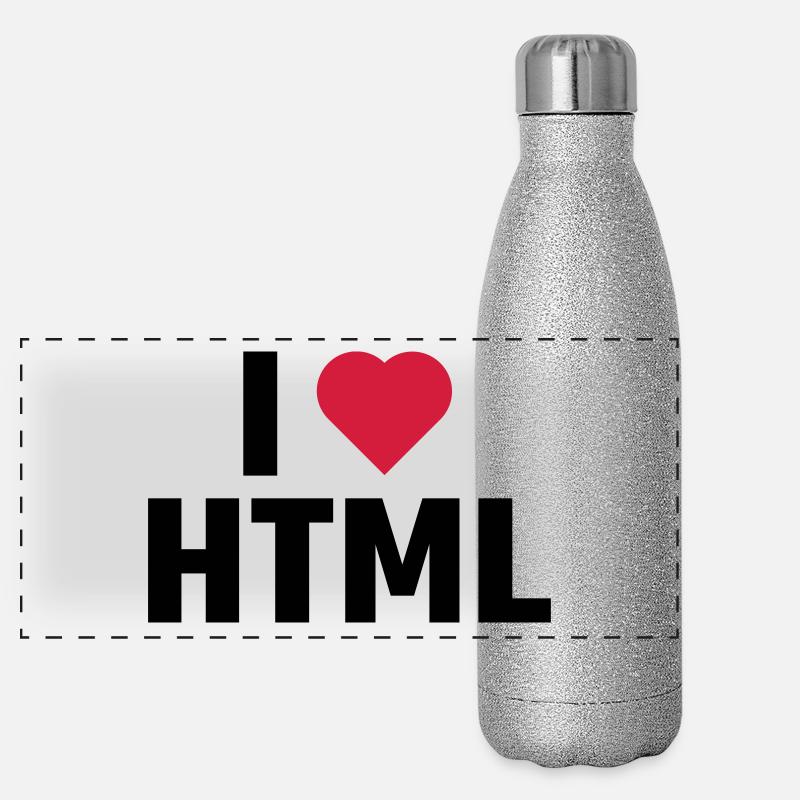 I Love HTML Panoramic Glitter Thermal Bottle 500 ml