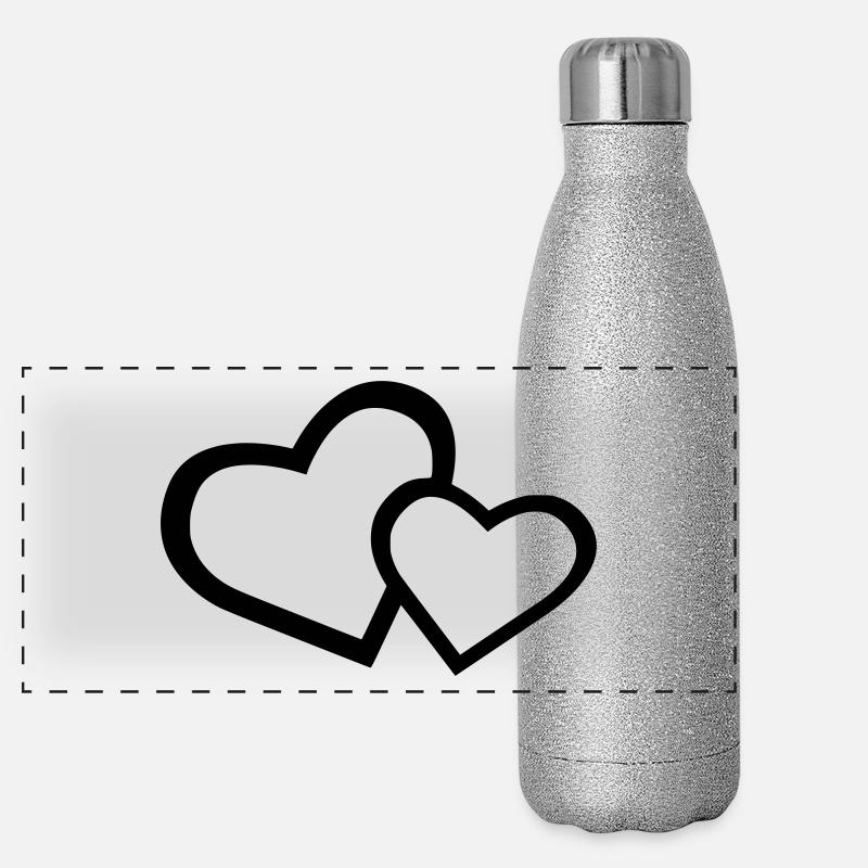 Herzen Panorama Glitzer Isolierflasche 500 ml