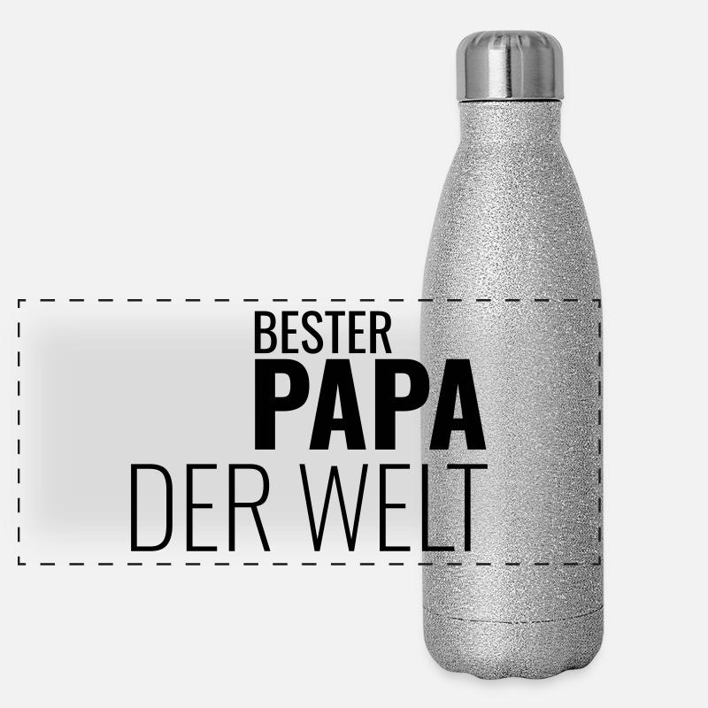 BESTER PAPA DER WELT Panorama Glitzer Isolierflasche 500 ml