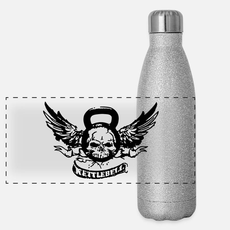 kettlebellskull Panorama Glitzer Isolierflasche 500 ml