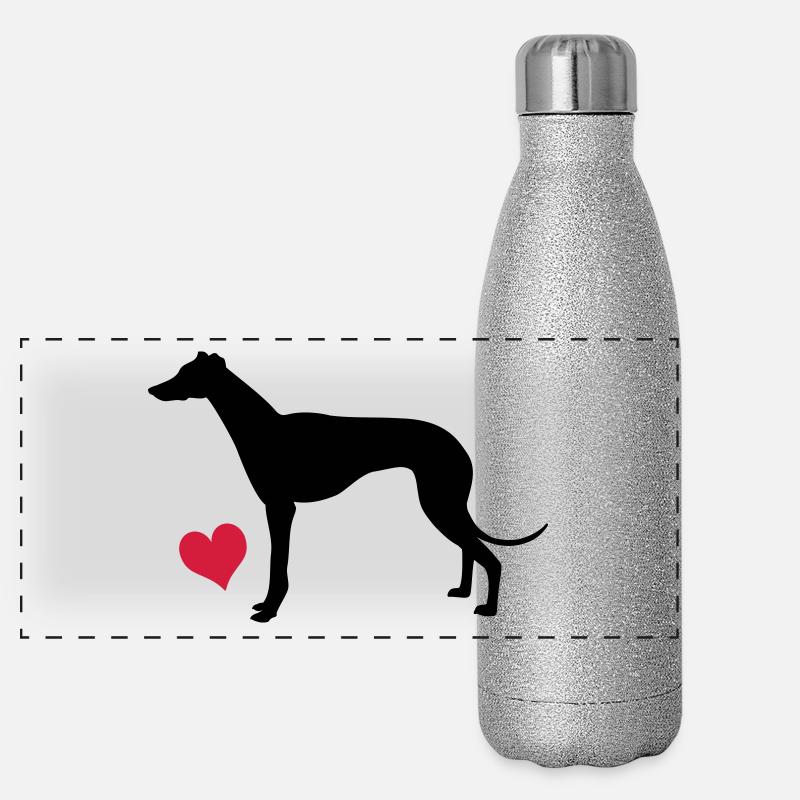 Windhund Panorama Glitzer Isolierflasche 500 ml