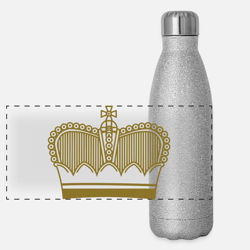 Kaiser Krone - Panorama Glitzer Isolierflasche 500 ml - Silber Glitzer