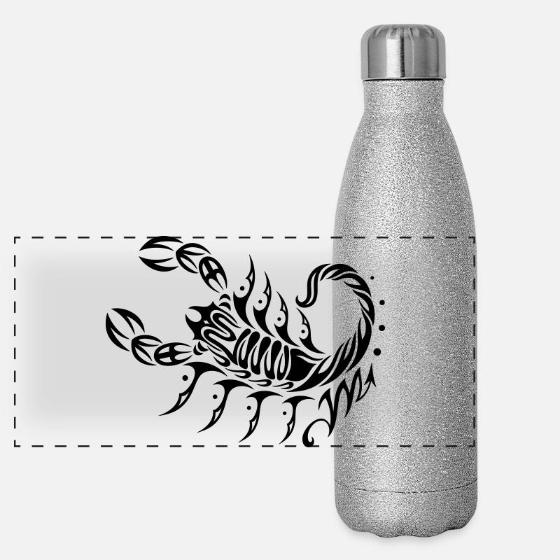 Astrological zodiac, scorpion Panoramic Glitter Thermal Bottle 500 ml