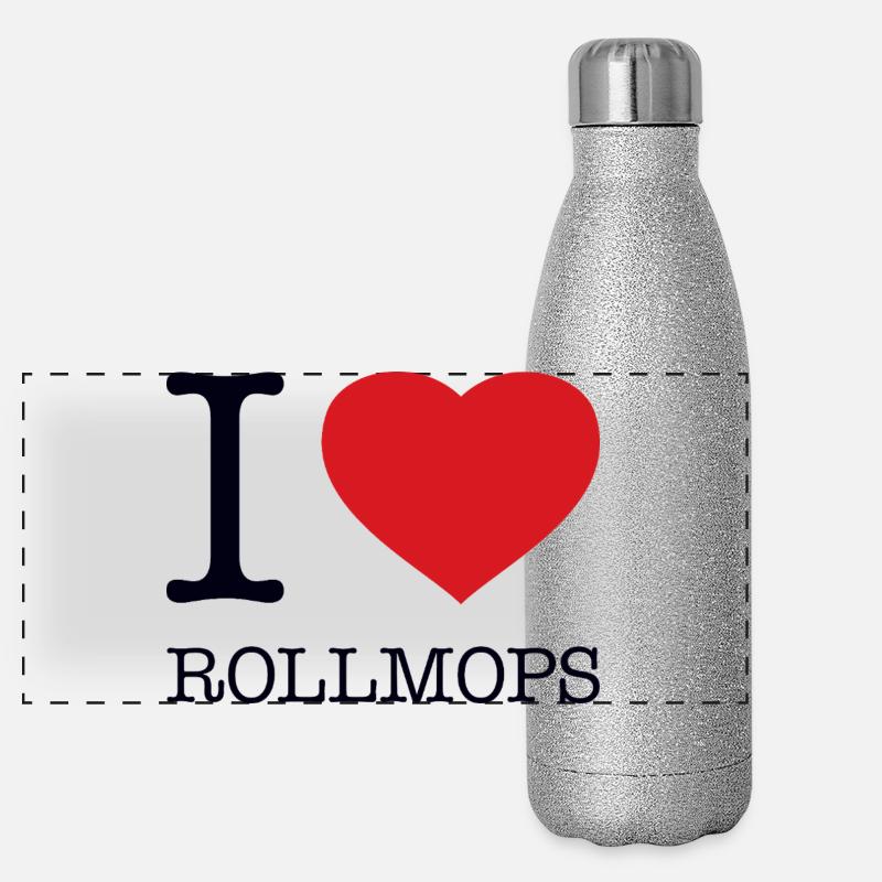 I love Rollmops Panorama Glitzer Isolierflasche 500 ml