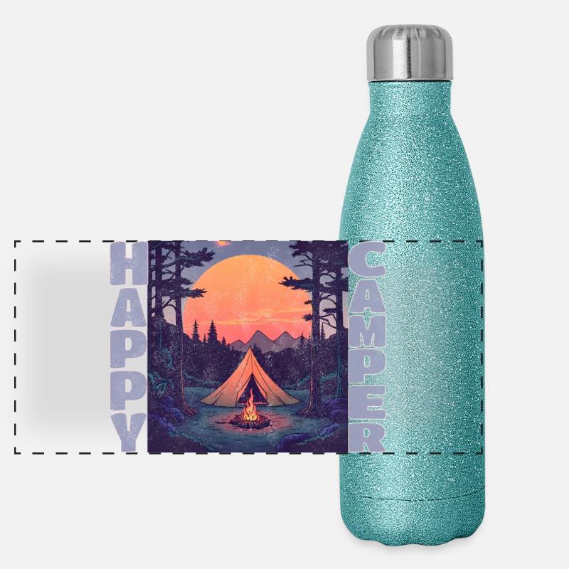 Happy Camper Panorama Glitzer Isolierflasche 500 ml