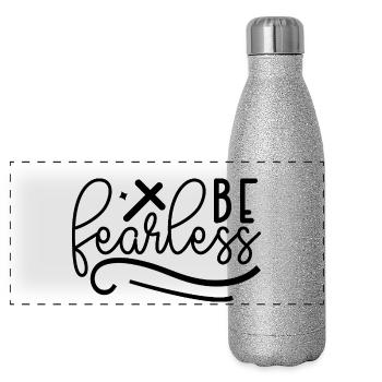 Soyez intrépide - Gourde isotherme panoramique pailletée 500 ml - paillettes argentées - Devant
