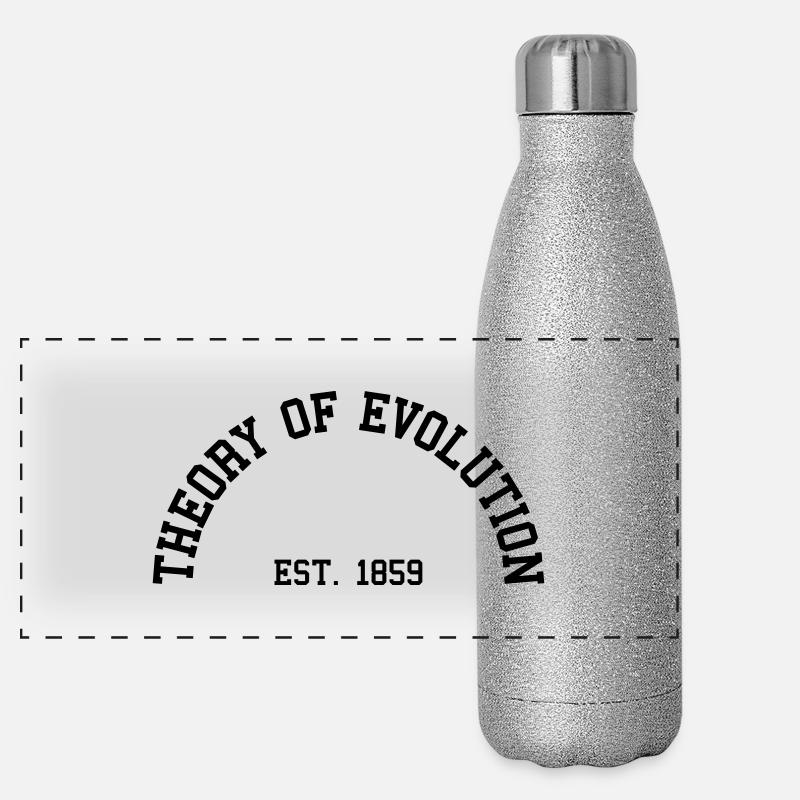 Theorie der Evolution - Est. 1859 (Half-Kreis) Panorama Glitzer Isolierflasche 500 ml