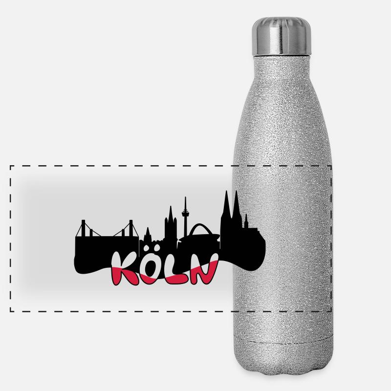 Skyline Köln Panorama Glitzer Isolierflasche 500 ml