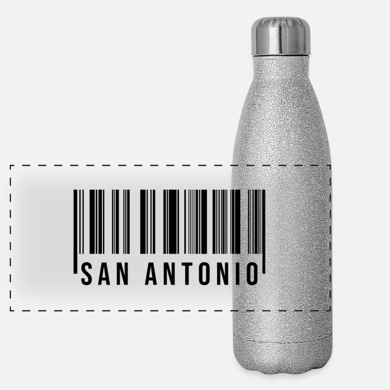 San Antonio Barcode Panoramic Glitter Thermal Bottle 500 ml