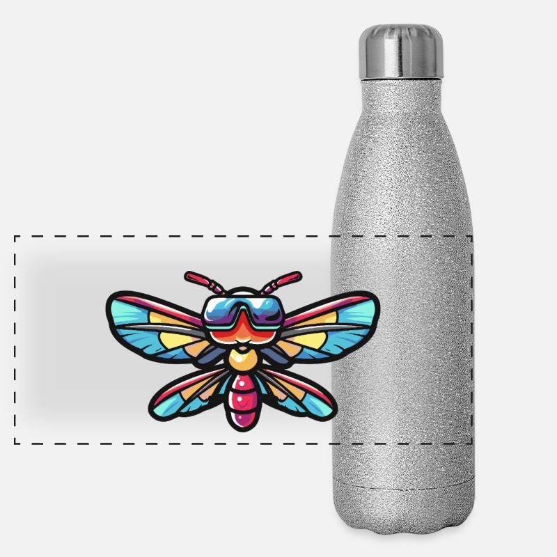 Libellule Cool Animal Gourde isotherme panoramique pailletée 500 ml