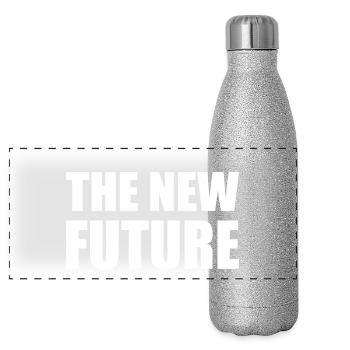 the new future - Gourde isotherme panoramique pailletée 500 ml - paillettes argentées - Devant