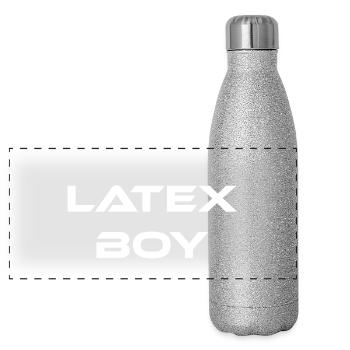 Font Design "Latex Boy" - Panoramic Glitter Thermal Bottle 500 ml - silver glitter - Front