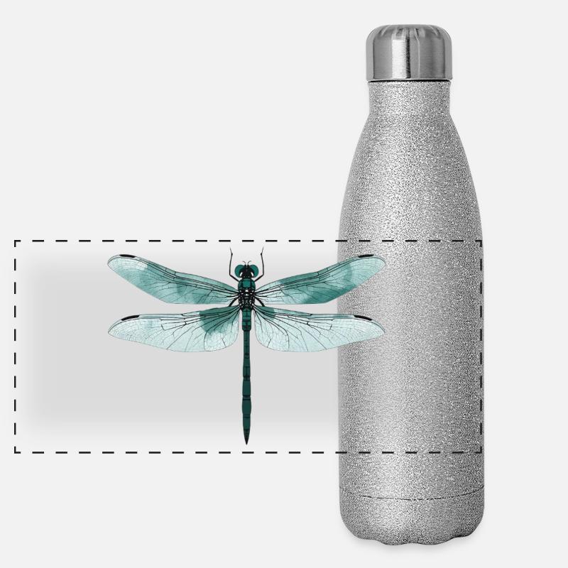 Libellule. Dragonfly - dragon-fly - libellule Gourde isotherme panoramique pailletée 500 ml