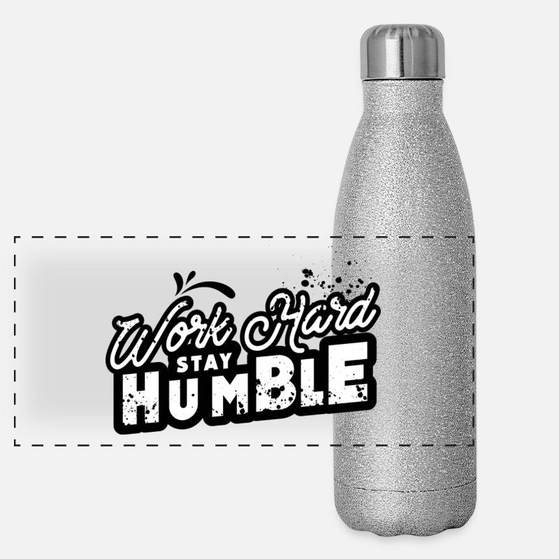Work Hard Stay Humble Panorama Glitzer Isolierflasche 500 ml