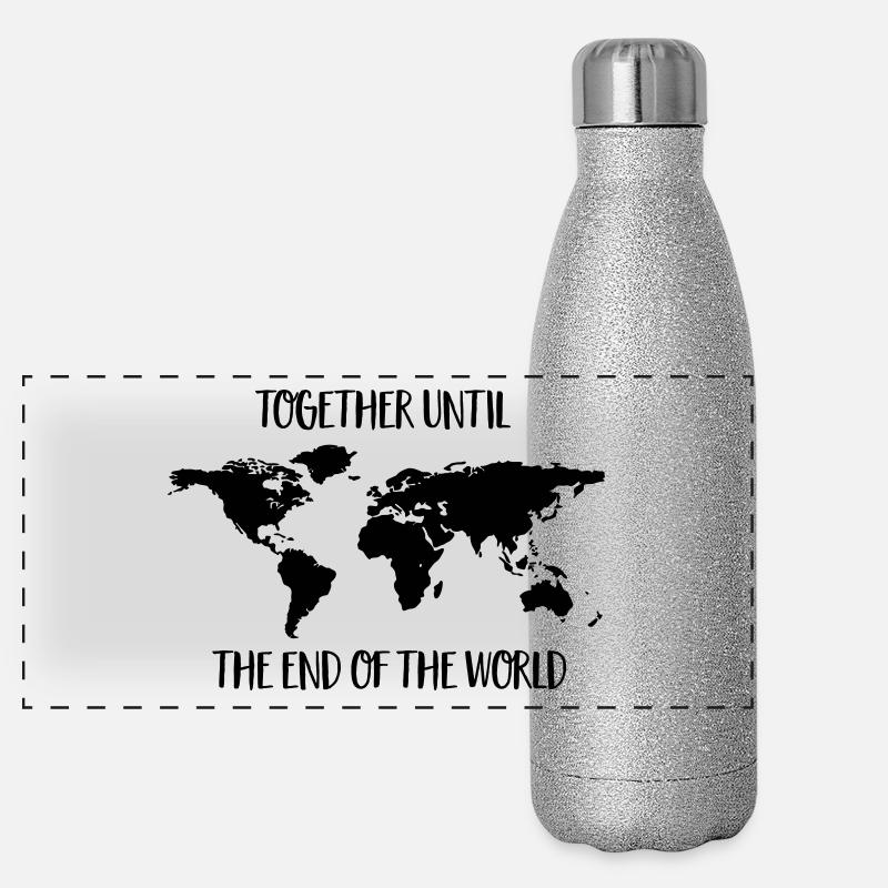 Weltreise Panorama Glitzer Isolierflasche 500 ml