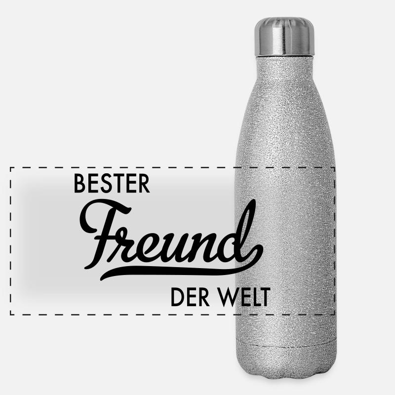 Bester Freund der Welt Panorama Glitzer Isolierflasche 500 ml