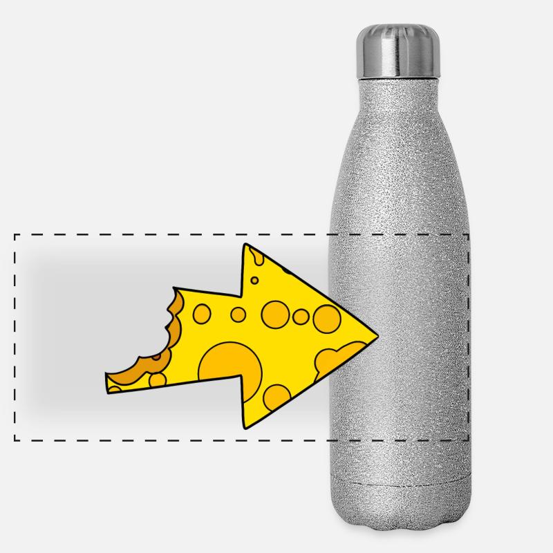 Käse Pfeil Panorama Glitzer Isolierflasche 500 ml