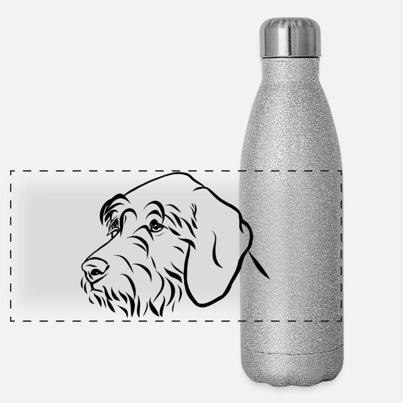 Portrait de chiens de chasse Gourde isotherme panoramique pailletée 500 ml