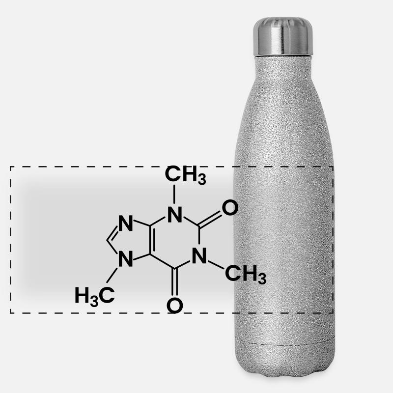 Coffee Chemical Structure Caffeine Panoramic Glitter Thermal Bottle 500 ml