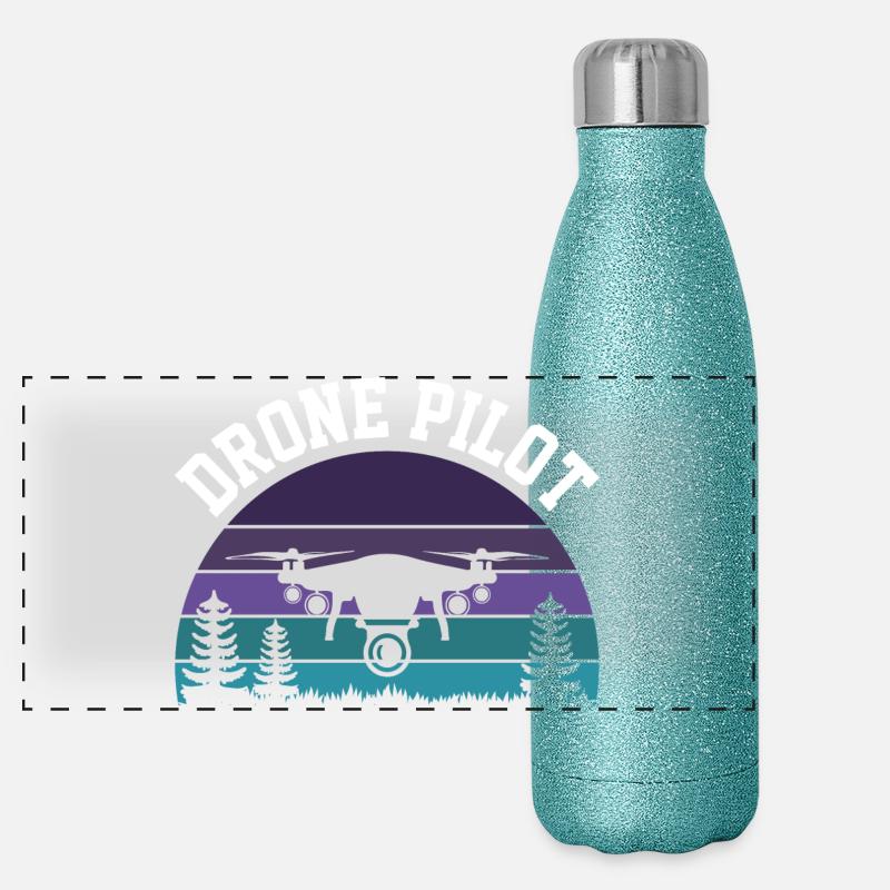 Drone Pilot Panoramic Glitter Thermal Bottle 500 ml