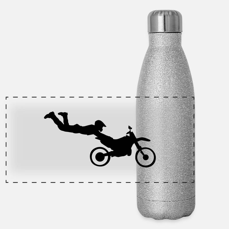 Motocross Panorama Glitzer Isolierflasche 500 ml