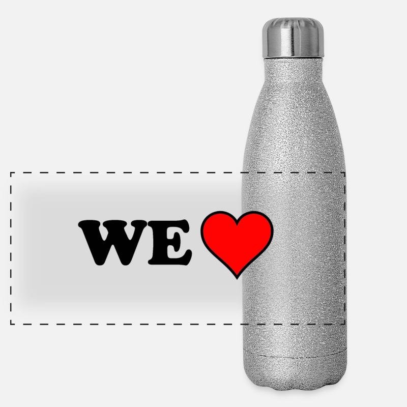 We Love (Cooper Black) Panorama Glitzer Isolierflasche 500 ml