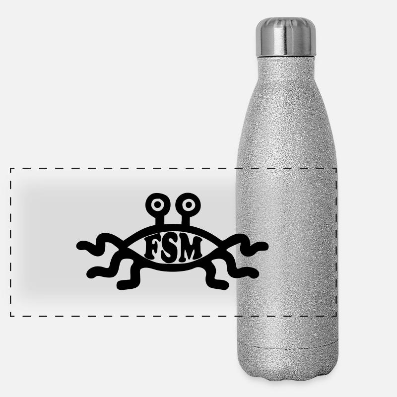 Flying Spaghetti Monster Panorama Glitzer Isolierflasche 500 ml