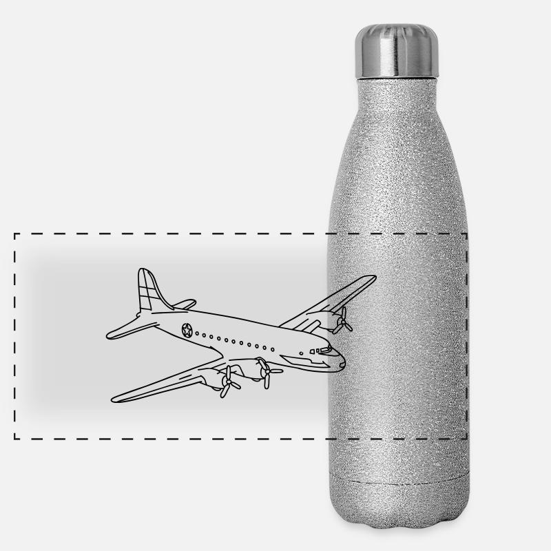 Airplane Panoramic Glitter Thermal Bottle 500 ml
