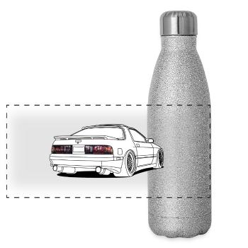 old rx7 white - Gourde isotherme panoramique pailletée 500 ml - paillettes argentées - Devant